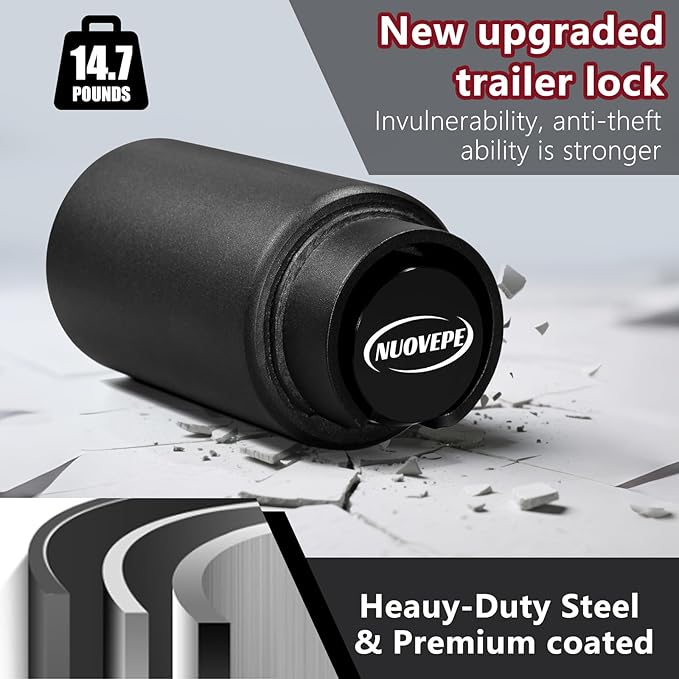 2516-B Heavy Duty Trailer Hitch Lock – Compatible with 2-5/16" Bulldog or Ram Couplers, Anti-Theft Tongue Lock for RV, Boat, Cargo, Utility, and Livestock Trailers (Black)