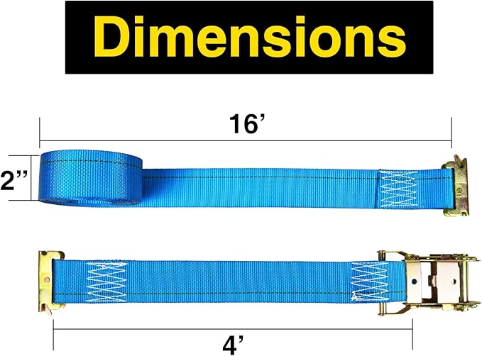 ANLULOAD 2In x 20Ft E-Track Ratchet Straps, Heavy Duty E-Track Straps with Spring E-Fittings, BS:4,400 LBS. 8-Packs