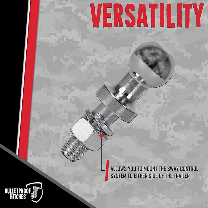 BulletProof Hitches - 1-1/4" Hitch-Mounted Sway Control Ball - Replacement Ball for Mounting Sway Control System - Solid Steel, Corrosion-Resistant