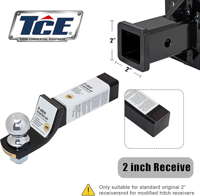 TCE ATRLY2003U Torin Trailer Hitch Mount and Ball: 6,000 lb Capacity