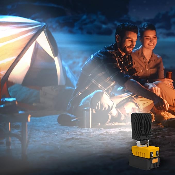 Cordless LED Work Light Compatible with Dewalt 18V 20VBattery, T-SUNiceM 5000LM Flashlight, 20V Battery Flood Work Light 140°Adjust with Low Voltage Protection for Outdoors and Job Site Lighting