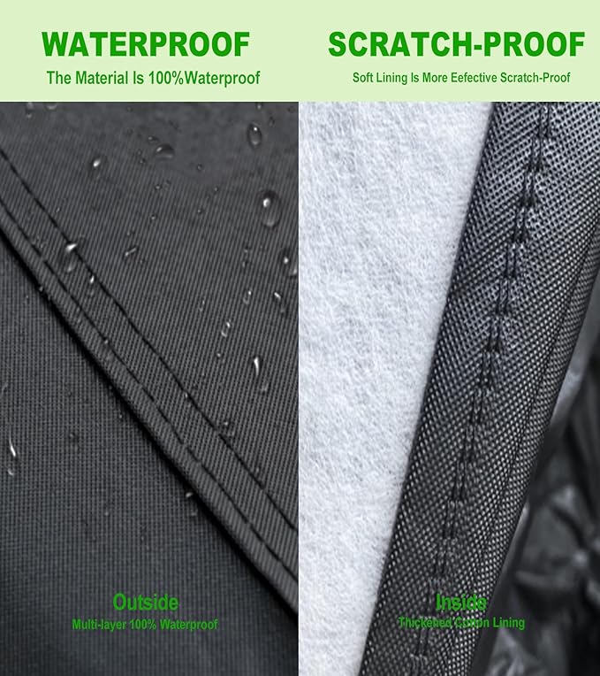 Truck Cover Waterproof All Weather - Heavy Duty Outdoor Full Pickup Cover Rain Sun UV Protection - Universal Fit for Ford F150, Dodge Ram 1500, Chevy Silverado Length Up to 230 inch