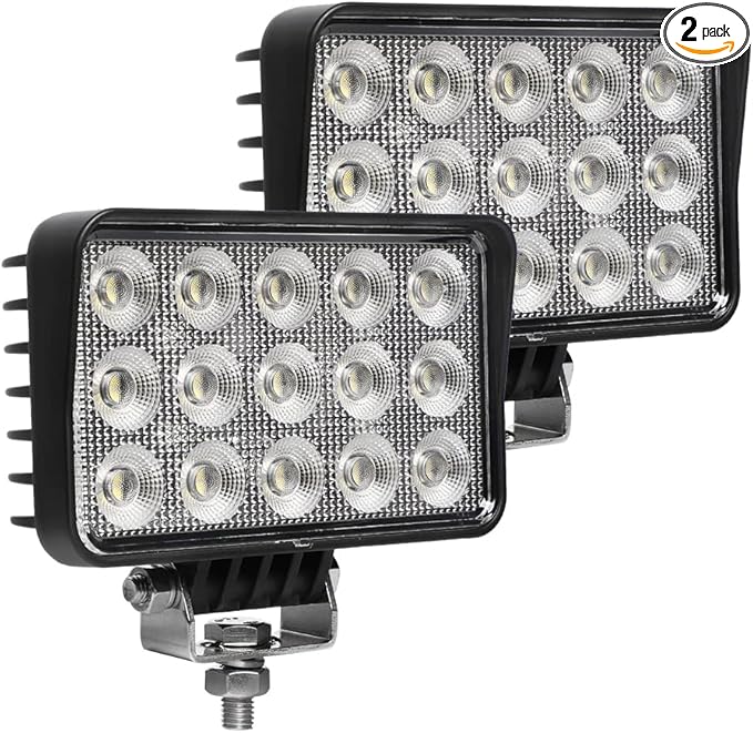 Exzeit 120W 6 Inch Trator Work Light, 10400Lms Excavator Flood Light Offroad Lighting fits Farm Tractor Engineer Truck, 12/24V