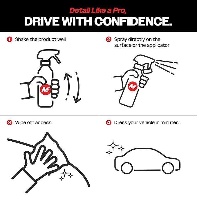 Malco E-ZEE Tire Shine Spray – Premium Emulsion-Style Dressing for All Vehicle Tires/Produces Deep Glossy Shine / 16 oz. (118116)