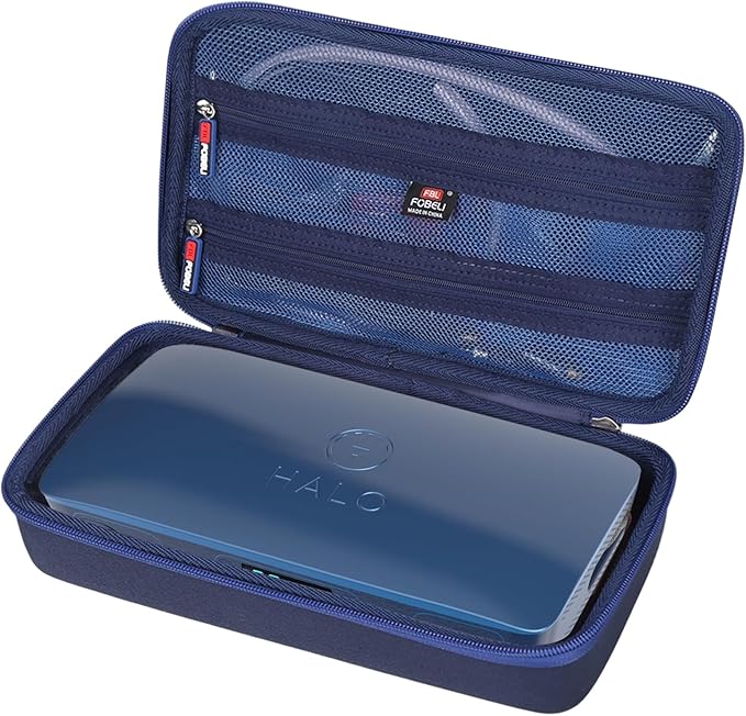 FBLFOBELI Hard Carrying Case for Halo Bolt Ultimate 2.0 & 3.0/for Halo Bolt Air + 55500 1750/for Halo Bolt Air 58830 Portable Vehicle Jump Starter with Air Compressor (Case Only) (Navy)