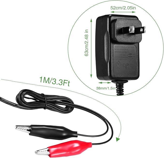 RUSFOL [UL Listed] 6-Volt Battery Charger for Moultrie Battery (Input 100-240V, Output 6V 0.6A)