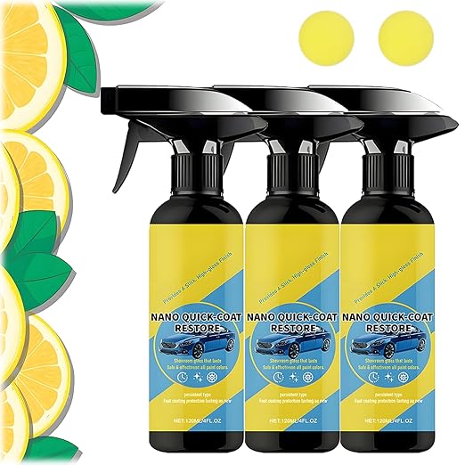 2026 Upgrade Nano Quick Coat Restore, Car Nano Quick-Coat Restore-Coating Spray, Car Nano Coating Spray, Advanced Automobile Quick Effect Coating Agent, Glazing Finish Car Paint Sealant (3PC)