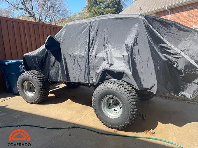 Car Cover Waterproof All Weather, Coverado Soft Cotton Backing Full Exterior Covers with Zipper Door Snow Wind Sun UV Hail Protector Outdoor Car Cover Universal Fit for 170-190 inches Length Sedan