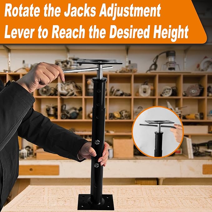House Floor Jacks, 19"-38" Heavy Duty Screw House Jack, Basement Floor Jacks Post Pole House Jacks for Lifting & Leveling, Telescoping Support Jacks for Beam Repair and Crawl Space Shoring