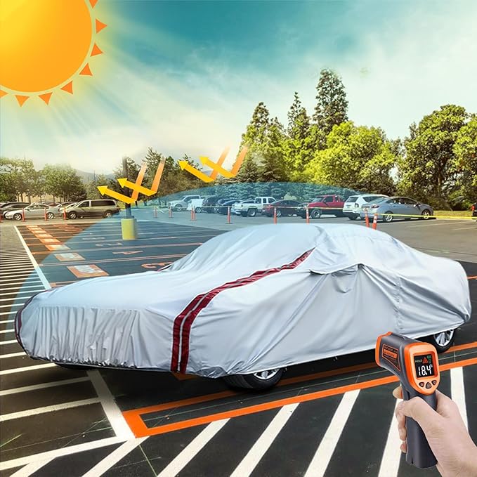 Waterproof Car Covers Replace for 1997–2004 Corvette C5, 6 Layers All Weather Custom-fit Car Cover with Zipper Door & 18 Ponit Windproof Bands for Snow Rain Dust Hail Protection