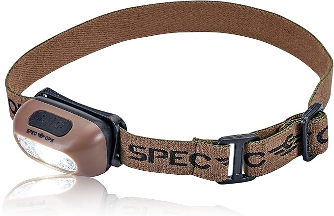Spec Ops Tools Rechargeable LED Headlamp, 220 Lumens, Waterproof, Adjustable Headband, 5 Light Modes, 3% Donated to Veterans