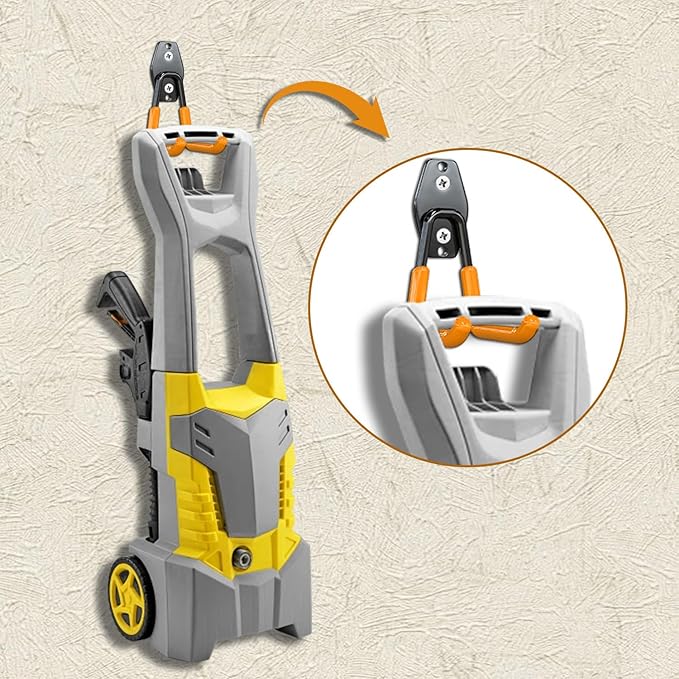 3-H Garage Wall Hooks Heavy Duty 8 Pack, Anti-Slip Steel Wall Mount Storage Hooks for Hanging Ladder Garden Yard Tools, Utility Organizer for Garage Lawn Shed(Orange)