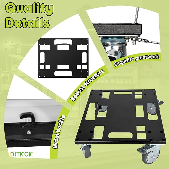 Metal Tool Cart for Festool with 4 Rollers, Black Systainer Cart for Festool for Easy Transport of Systainer & T-Loc System, Roll Board with Feedthroughs for Straps (No Toolbox)