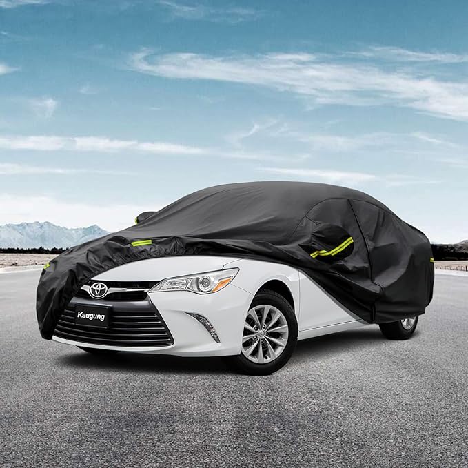 Kaugung 7 Layers Car Cover Custom Fit Toyota Camry from 1991 to 2025, Outdoor Waterproof All Weather Sun Rain Dust Snow Protection with Zipper Door.(USA Warehouse,Within 3-7 Days)