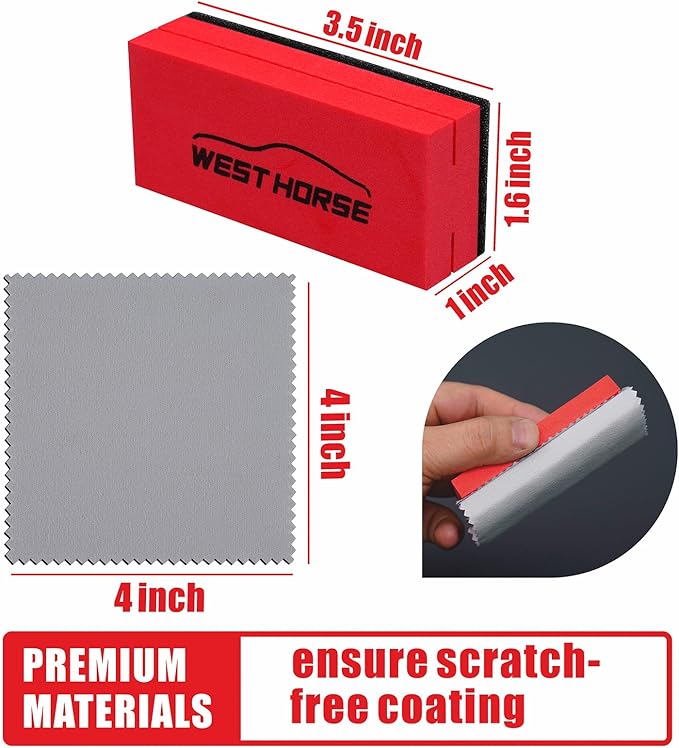 6PCS Ceramic Coating Applicator Sponge Blocks + 12PCS Suede Cloth – Premium Car Detailing Kit for Paint Protection, Wax & Nano Coating Application