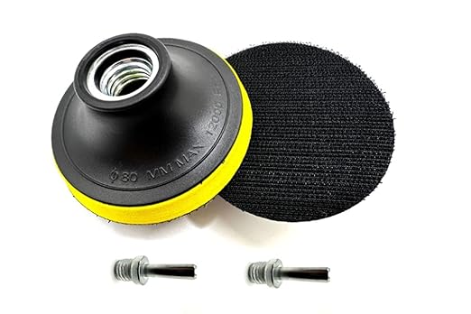2 Pack 3" Hook and Loop Backing Pads Foam Backer Pad with 5/8”-11 – 3 inch Backup Pads for use with Angle Grinder or Drill Sanding Polishing Discs – Includes 2pcs 0.30” (8mm) Shank Adapters