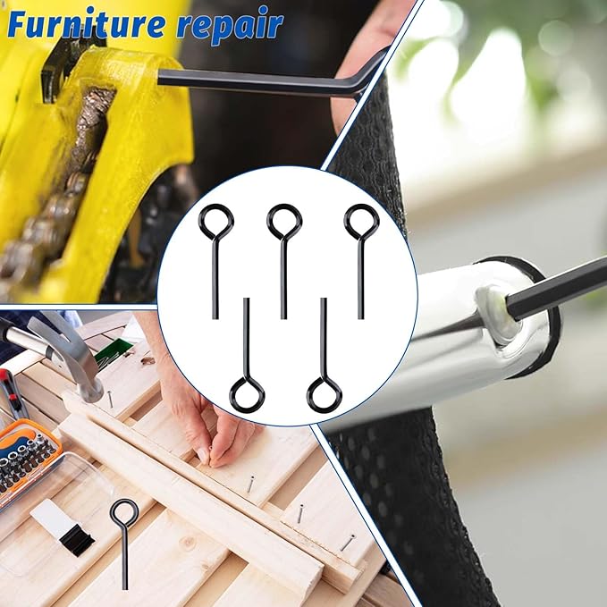5 Pack 5/32 Allen Wrench Standard Hex Dogging Key with Full Loop, Solid Metal Allen Key Set for Push Bar Panic Exit Devices