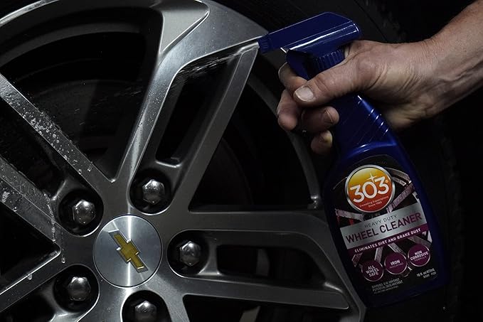 303 Products Heavy Duty Wheel Cleaner - Rim Cleaner for Car - Brake Dust Remover - All Wheel Safe - Iron Indicating Formula - Non Corrosive Formula, 15.5 fl. oz. (30597CSR) Packaging May Vary