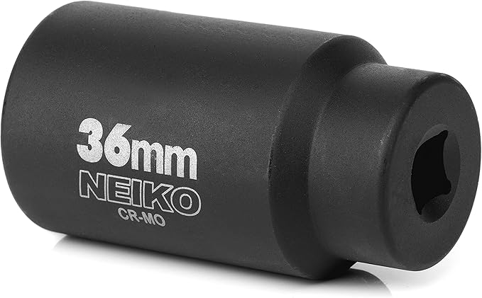 NEIKO 02527A 36mm Socket | 1/2” Drive Deep Impact Socket | Spindle & Axle Nut Socket | 12 Point |Chrome Molybdenum Cr-Mo |Deep Well Hub | Triple Square | Axle Shaft Nut Remover