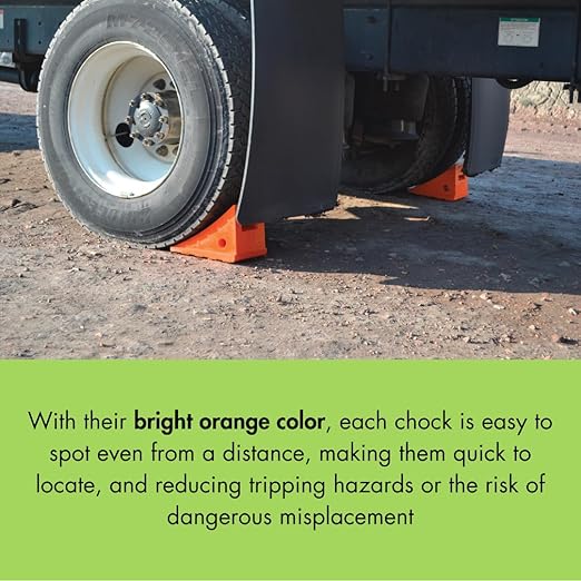 Checkers One Large Wheel Chock for 32-46" Tires, Heavy Duty Wheel Chocks for Semi Trucks, Utility, Tractor Trailer, 50k lb Load Capacity, Made in The USA, Polyurethane, UC1500-4.5