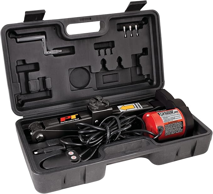 Performance Tool W1609 2-Ton, 4,000 lbs. 12 Volt Remote Controlled Electric Scissor Jack: Efficient and Convenient Automotive Lifting Solution