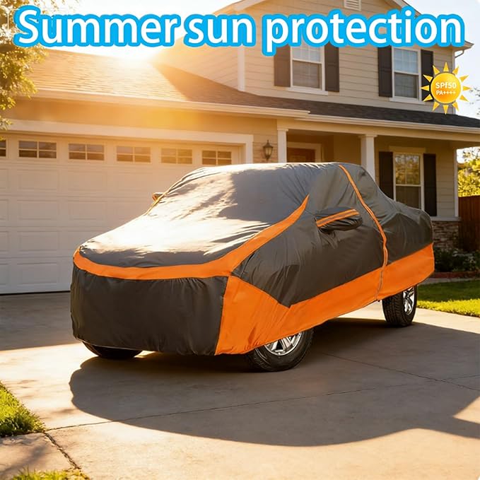 Truck Cover Waterproof All Weather, Full Outdoor Pickup Rain UV Protection and Durable, Fit for Ford F150, Chevy Silverado 1500, Gmc Sierra, Toyota Tundra ect.(Fit Truck XL-Length 240 to 254 inch)