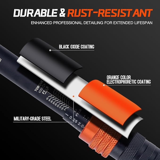 3/8-Inch Drive Torque Wrench, 5–45 Ft-Lb (6.8–61 Nm), ±3% Accuracy, 72-Tooth Dual-Direction Mini Torque Wrench with Reversible Head, Quick Release, Dual Scale for Bike (3/8-Inch, 5-45 FT.LB)