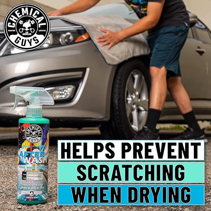 Chemical Guys CWS_101_64A Car Wash, Dry & Shine Bundle - Maxi-Suds II Foaming Car Wash Soap, 64 oz (Half Gallon), Cherry Scent + After Wash Gloss Boosting Drying Aid (16 oz) (2 Items)