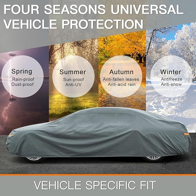 Kayme Heavy Duty Car Cover Custom Fit Jaguar XJ XJ6 XJ8 XJ12(1986-2019),Waterproof All Weather for Automobiles, Full Exterior Covers Sun Rain UV Protection.
