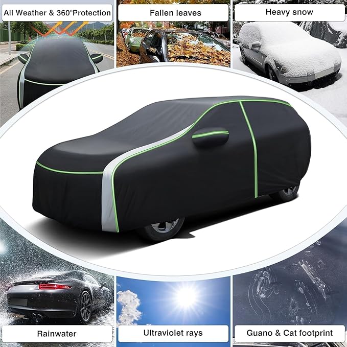 Cartist 420d Car Cover Custom Fits for GMC Yukon 1995-2025 2026, All Weather Car Covers Outdoor for Yukon Accessories, Waterproof Anti-UV Protection, with Zipper & Reflective Safety Strips