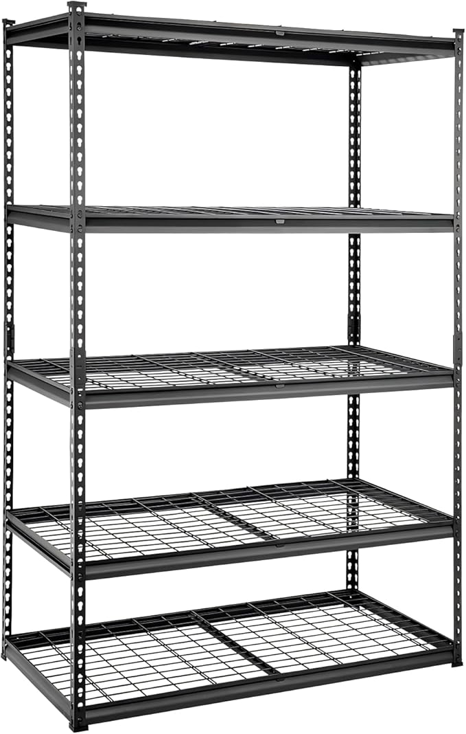 Towallmark Heavy Duty Storage Shelves 48 * 18in, 5 Tier Garage Storage Shelving, Adjustable Metal Storage Shelf Unit, Easy Assemble Garage Storage Shelving