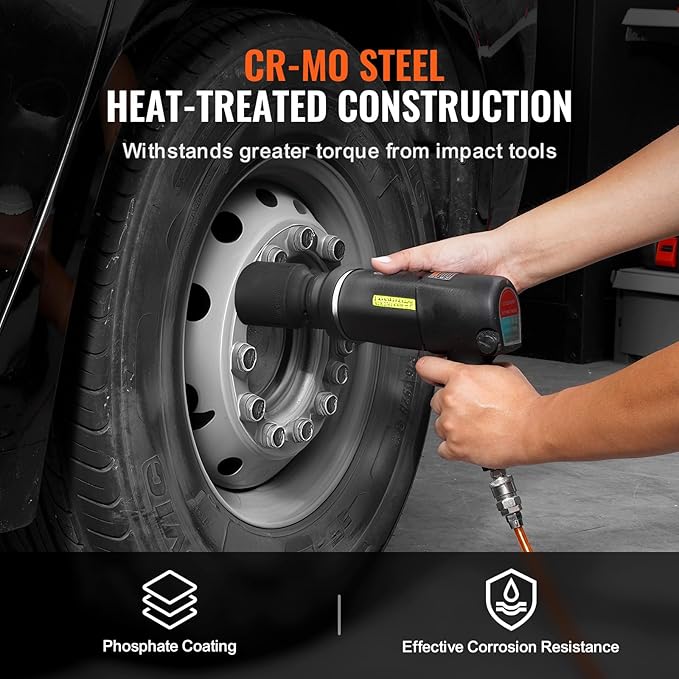 VEVOR Axle Nut Impact Socket Set - 3/4" Drive Deep 6-Point 8-Piece SAE Spindle Nut Socket CR-MO Heat Treated Large Socket Set with Storage Case for Auto Repair, Removing or Installing Axle Nuts