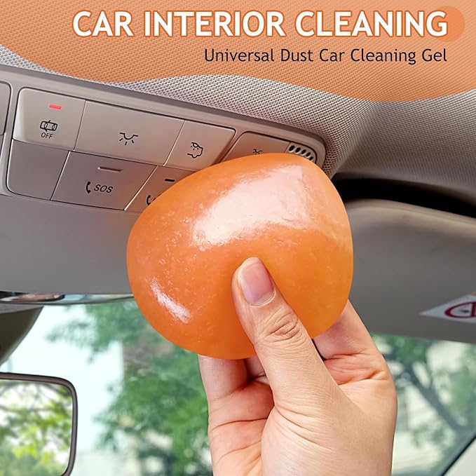 Car Cleaning Gel Car Cleaning Putty Car Putty Car Interior Cleaner Car Slime Car Detailing Kit Car Accessories Gifts for Men Women Stocking Stuffers Orange