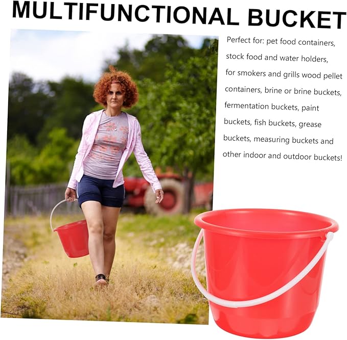 Plastic Round Bucket Portable Water Bucket Fishing Water Pail Beach s Watering Car Wash Home Food Storage Utility Tub Plastic Thicken