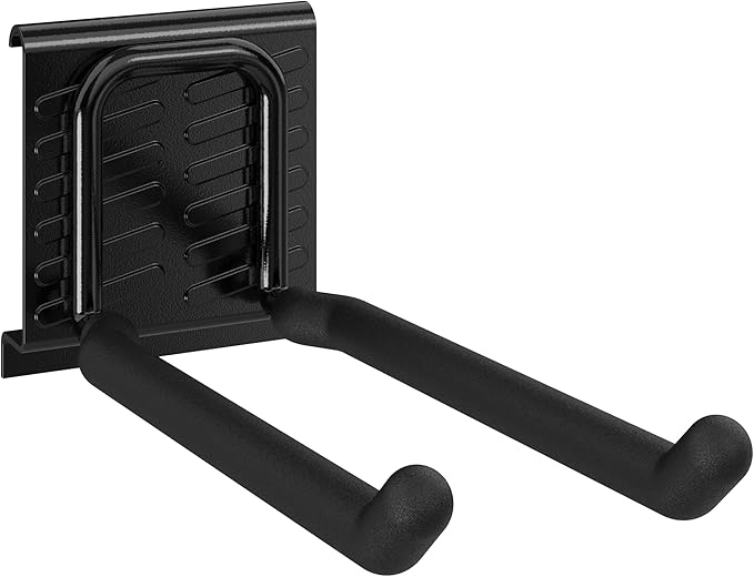 ClosetMaid ProGarage 2-Pack Garage Tool Organizer Racks, 8 Double Hooks, Heavy Duty, Black