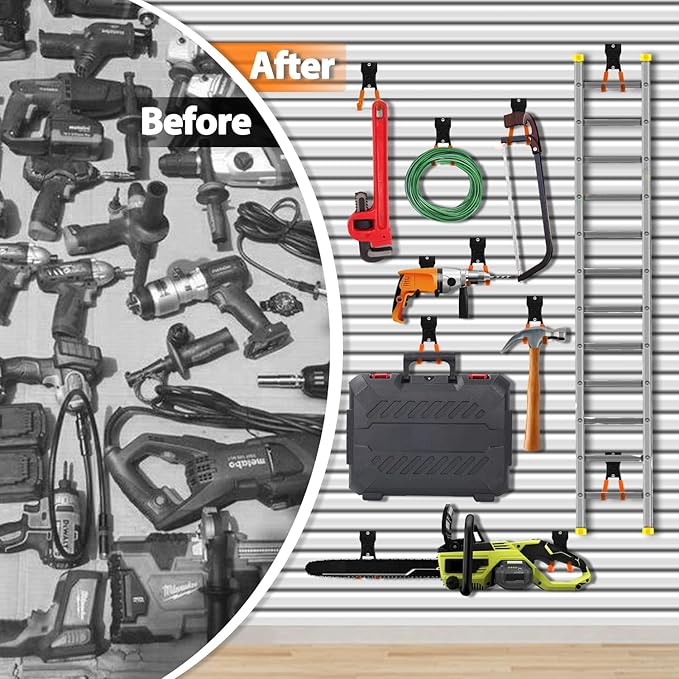 3-H Slatwall Hooks 18 Pack Heavy Duty Multi Sizes, Slatwall Accessories & Hangers Compatible with Proslat Handiwall Crownwall StoreWALL, Garage Slat Wall Hooks for Tools & Daily Items(Orange)