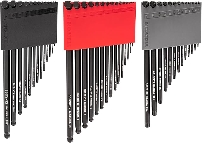 TEKTON Ball End Hex and Star L-Key Set with Holders, 41-Piece (0.050-3/8 in., 1.3-10 mm, T6-T50) | KEY91002