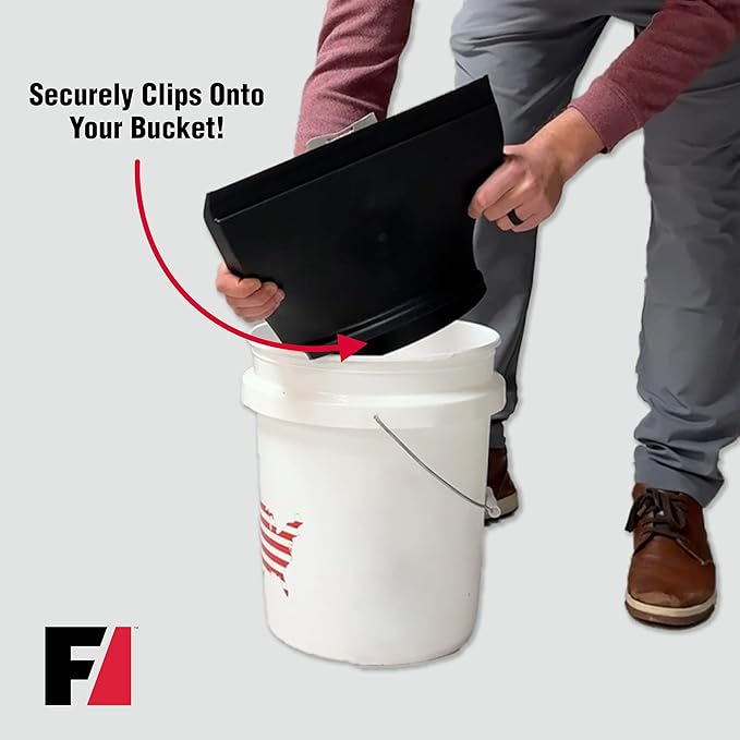 Formit Bucket Dustpan – Universal Fit for 5-Gallon Buckets, Wide-Mouth Snap-On Design, Durable High-Impact Plastic for Job Sites, Workshops & DIY Projects