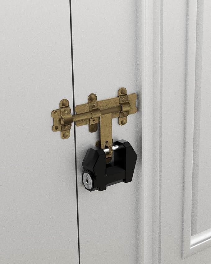 DEEAGLE Trailer Lock, Wide 1.2” Span, 1/4” Dia Trailer Coupler Tongue Lock, Wide Trailer Locks, Boat Trailer Locks for Towing Trailer Security, Black