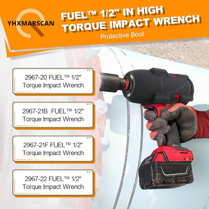 49-16-2967 Protective Boot for M18 Fuel 1/2 in High Torque Impact Wrench 2967-20 Protective Boot Compatible with Milwaukee for M18 2967-20 2967-21B 2967-21F 2967-22 Protective Boot
