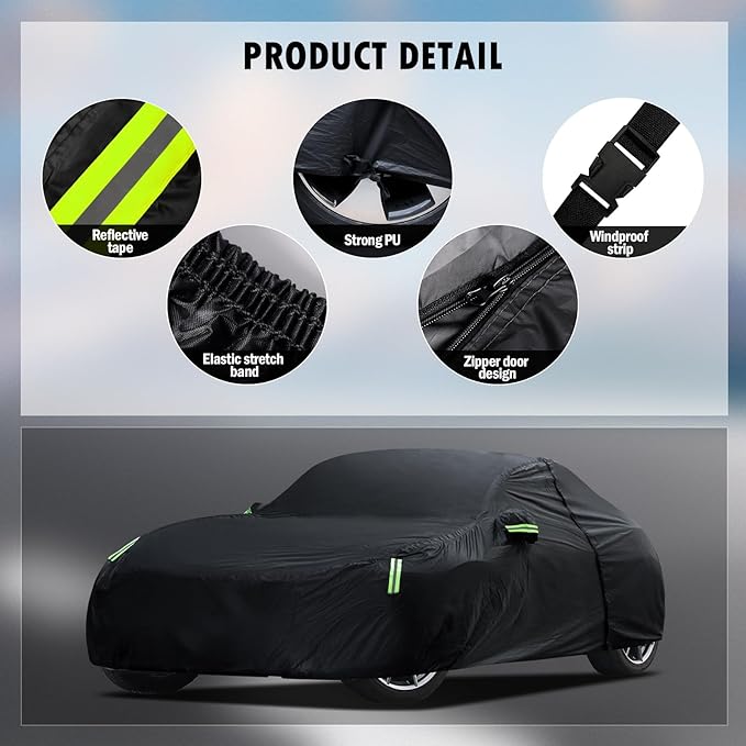 Car Cover Custom Fit for Mazda MX-5 Miata (1989-2025), Waterproof All Weather for Automobiles Full Exterior Cover Sun Rain Snow Protector with Door Zipper