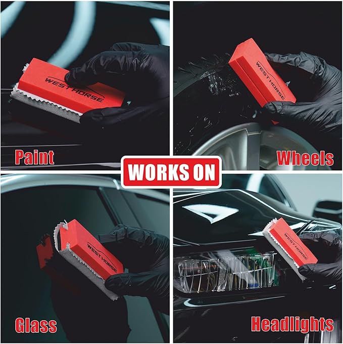 6PCS Ceramic Coating Applicator Sponge Blocks + 12PCS Suede Cloth – Premium Car Detailing Kit for Paint Protection, Wax & Nano Coating Application
