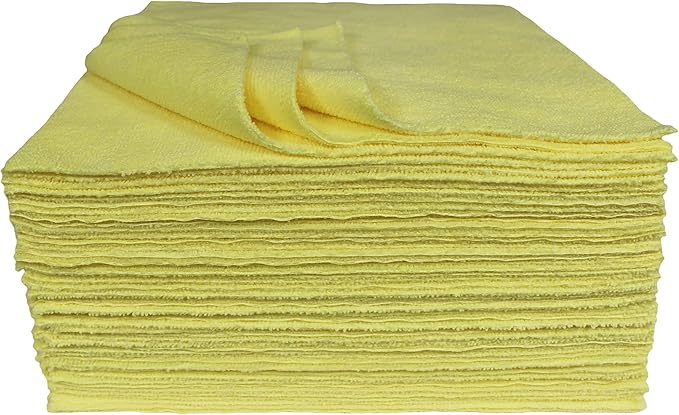 Detailer's Preference Edgeless 300 GSM Microfiber Car Detailing Towels, Cleaning Cloths, Washing, Drying, Polishing, Lint-Free, Streak-Free, Scratch-Free, Machine Washable, 12x12 in, 50-Pack, Yellow