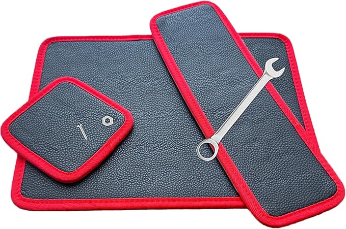 3-Piece Magnetic Tool Set, Flexible Magnetic Mat & Tray Holder with Strong Grip, Non-Slip PVC Organizer for Screws, Wrenches, Garage Workshop & Auto Repair Tools(12.5x9.6/12.5x4.1/4.6x4.6in)