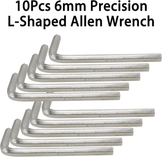 6mm Hex Key Wrench Set, 10Pcs Precision L-Shaped Allen Wrenches, Sturdy Hexagon Tool Kit for Repairing Bikes & Furniture, Small Metric Hex Spanner with Hex Head Replacement