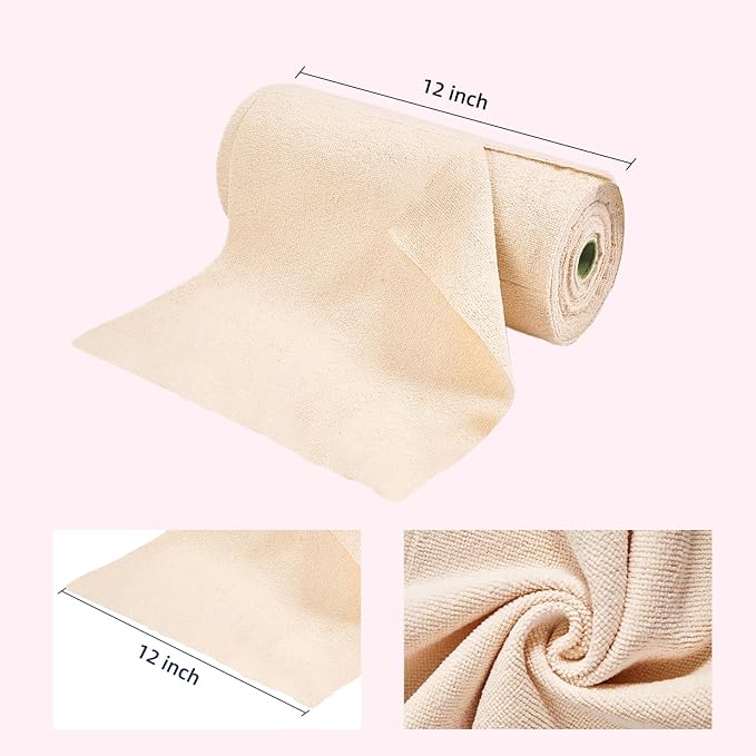 & PLUSH Microfiber Cleaning Cloth Roll - 50 Pack, Tear Away Microfiber Towels, 12" x 12", Reusable, Washable, Streak Free, Ultra Absorbent Dish Rags for Car, Home, Garage or Shop (Beige)