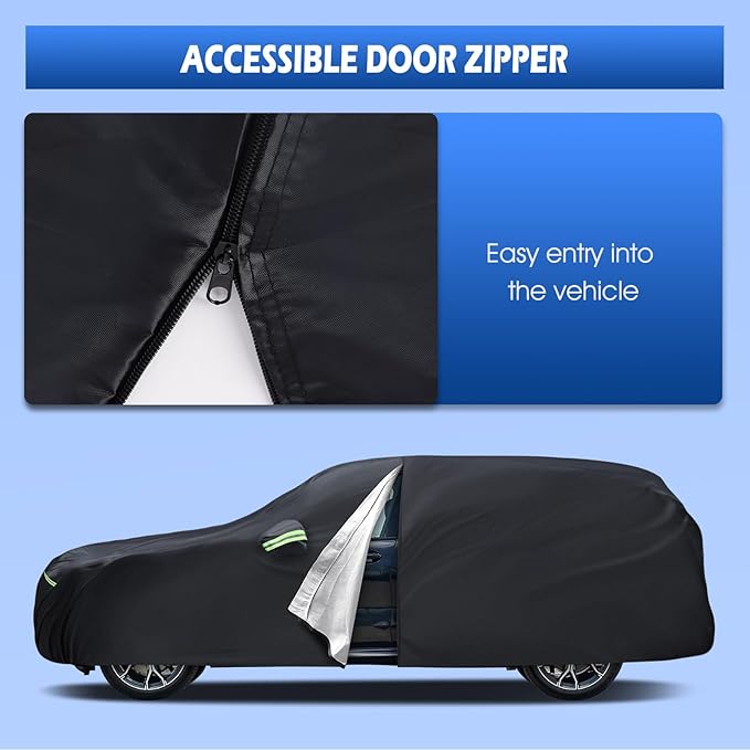 Car Cover Fit for Honda CRV 1997-2025, Toyota RAV4 2006-2025, Migaven Waterproof Full Exterior Cover Sun Rain Protection with Door Zipper and Cotton Lining