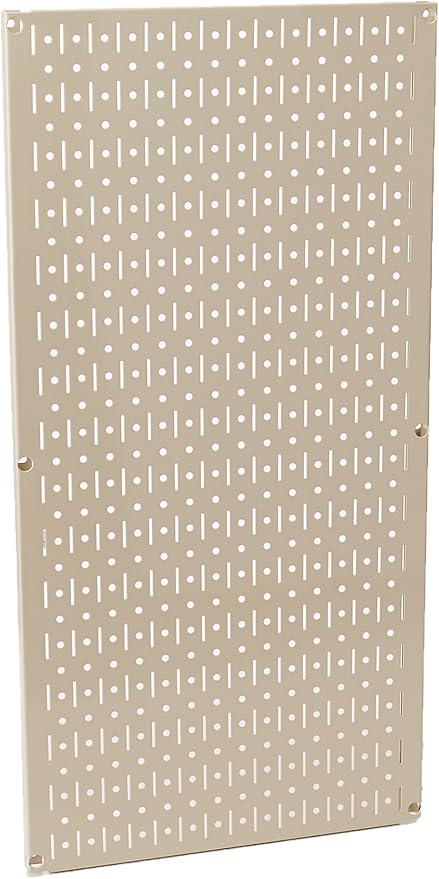 Wall Control Pegboard 32in x 16in Beige Metal Pegboard Tool Board Panel