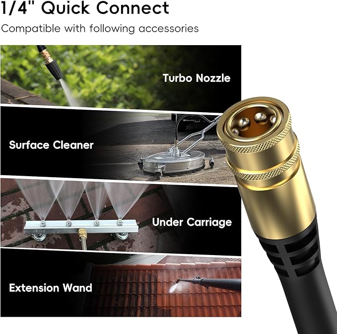 Pressure Washer, Power Washer with 500ml Foam Cannon, 4 Quick-Connect Nozzles, High Pressure Cleaner for Car Washing, Driveway, Patio, Deck, Bright Green