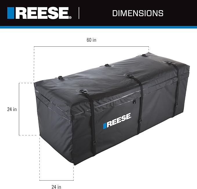 Reese 1045000 Zion Hitch Mounted Waterproof Cargo Carrier Bag, 60 x 24 x 24-Inch (20.5 cu ft) Black